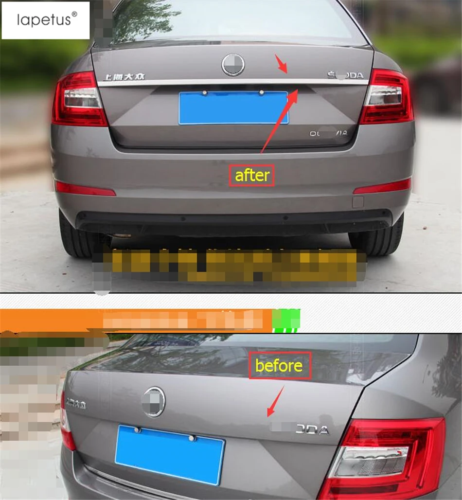 

Accessories For Skoda Octavia MK3 A7 2015 2016 2017 Rear Trunk Lid Cover Tailgate Trim Door Handle Molding Boot Garnish Bezel