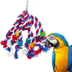 Красочные птичий канат игрушки качели для попугаев клетка Зубы шлифовальные игрушки для Австралийский волнистый Попугайчик