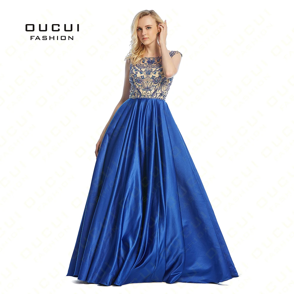 Real Photos Woman Prom Crystal Beaded Cap Sleeves Formal Long Evening font b Dress b font