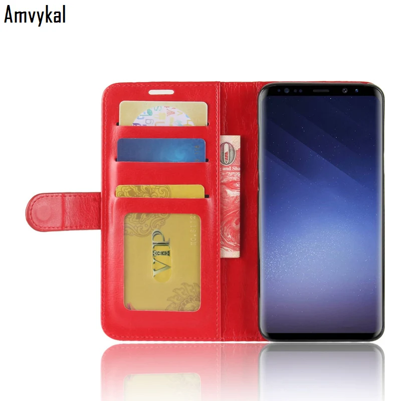 Amvykal для iphone XR XS samsung S10 S10e S9 S8 A6 A8 A9 J4 J6 Plus Note 9 8 Бизнес чехол-книжка для телефона кожаный чехол-портмоне с функцией подставки