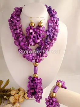 

Fashion No-2600 New Nigerian Beads Necklace, coral jewelry set for African wedding party
