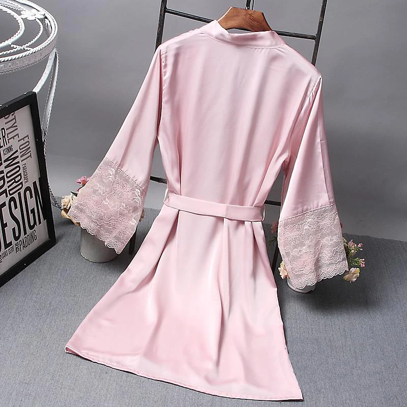 Fiklyc, брендовый сексуальный женский халат и платье, наборы, двойной халат+ Мини Ночная рубашка, две части, пижамы, Женский комплект для сна из искусственного шелка
