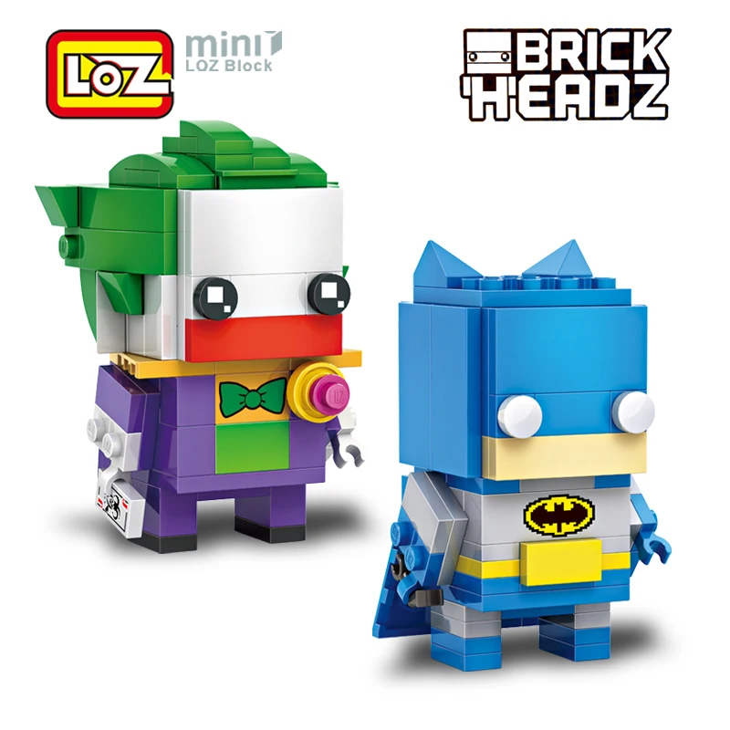 

LOZ Batman and Joker Super Hero 2in1 Mini Building Block Brick Heads Action Figure Toy Brinquedos 6+Age 245pcs 1702
