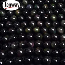 Натуральный Радужный обсидиан каменные бусины 4-20 мм для изготовления ювелирных изделий 15 дюймов DIY ювелирные изделия оптом