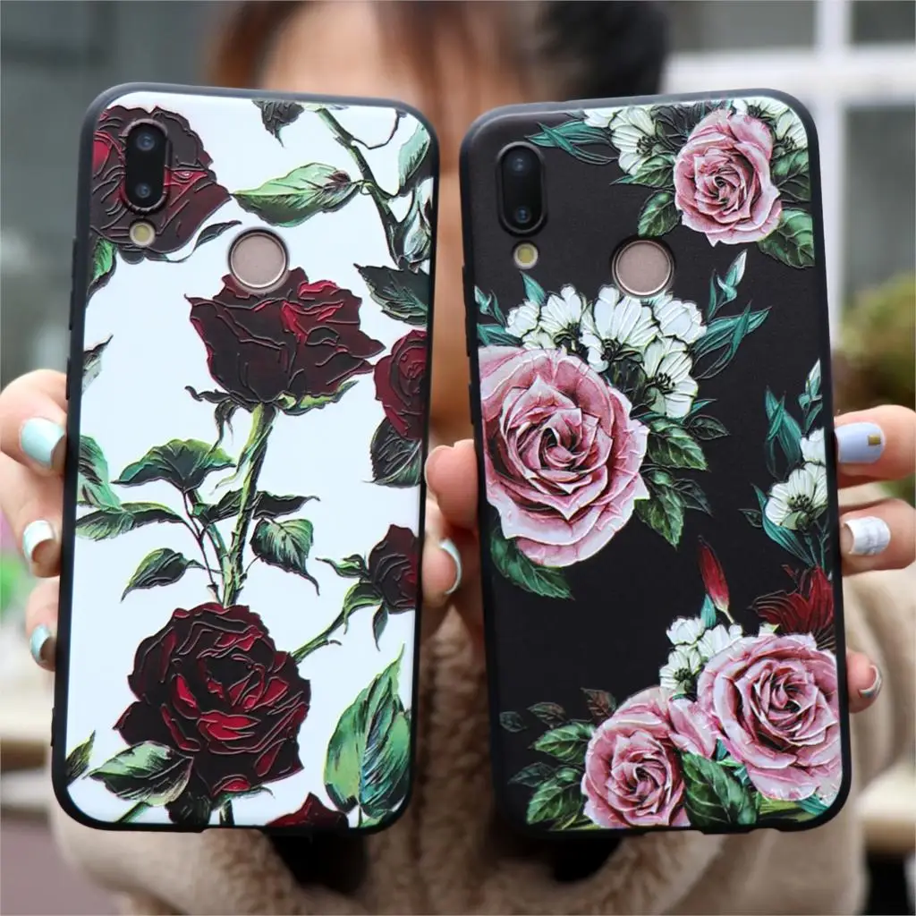

3D Relief Flower For Huawei Honor Play Mate 10 9 Lite 8X 6A 7A Pro nova 4 3 3i View 20 For Huawei Y6 Y9 2017 2018 2019 TPU Case