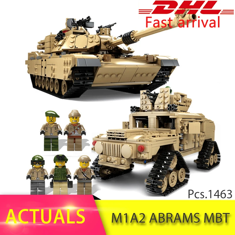 

KAZI ky10000 Military SWAT M1A2 Tank HUMMER Series bricks Toys 2 in 1 Building Blocks compatible with famous brand brinquedos