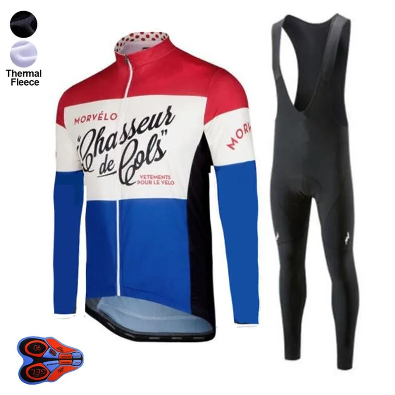 С длинным рукавом Ropa Ciclismo Invierno майки спортивные/зима термальность флис MTB Велосипедный спорт костюмы для мужчин 9D гель PAD велосипед одежда - Цвет: 8