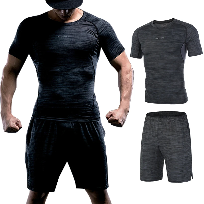 FANNAI New Compression Men's Sport Suits Quick Dry Running sets Sports Joggers Training Gym Fitness Tracksuits Running Sets