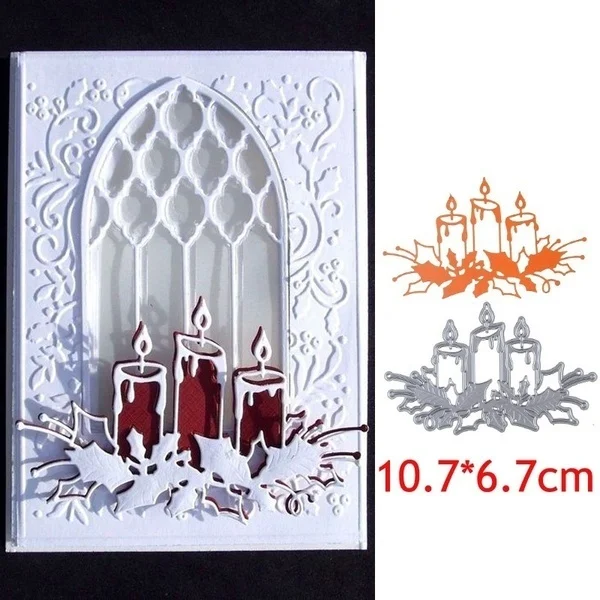 

Burning Candle Laser Cut Metal Cutting Dies Stencils for DIY Embossing Scrapbooking Album Wedding Brithday Paper Card Craft New