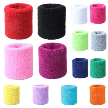 EEN Paar Sport Pols Brace Wrap Zweetbandjes Polsband Tennis Squash Badminton Gym Voetbal Zachte Katoen Fiber Wrist Bands