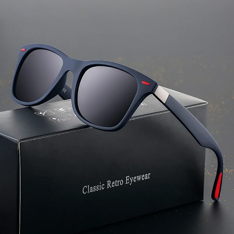 Fashion Brand Designer Polarized Sunglasses Men Women Driving Square Frame Sun Glasses Male Goggle Shades Coating Mirror Female