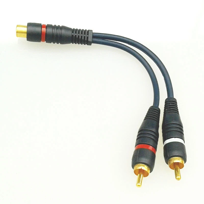 2 RCA Male to 1 RCA Female OFC Audio Splitter thumbnail 2