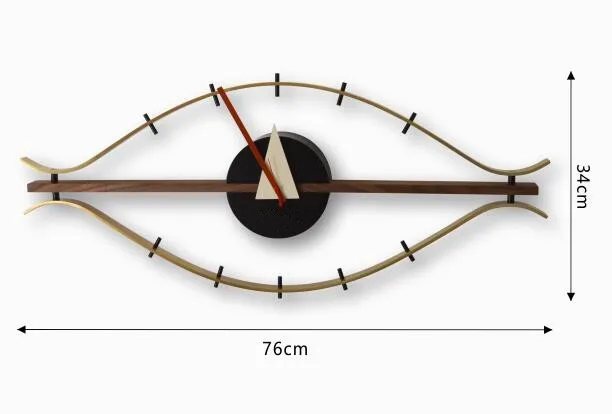 Декоративные часы с глазом античные ретро настенные часы классический декоративный деревянный и металлический в середине век современные дизайнерские настенные часы орех и латунь