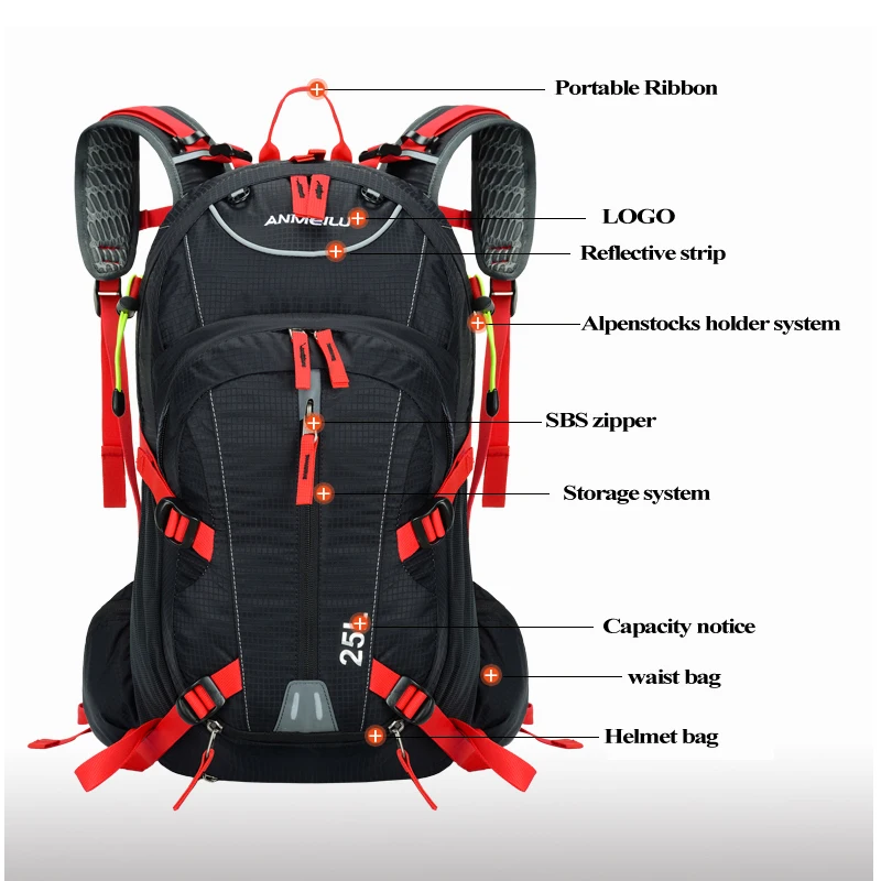 Велосипед anmeilu сумки+ непромокаемый чехол походная сумка для альпинизма 25л Водонепроницаемый рюкзак велосипедный рюкзак Аксессуары для велосипеда