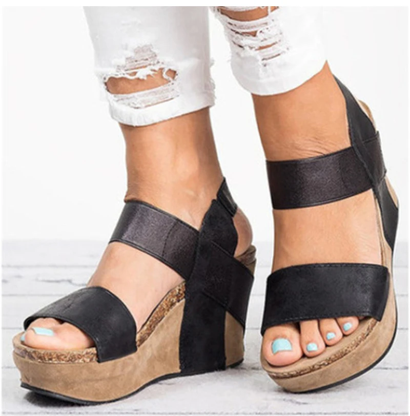 Zapatos Mujer Sandalias Para Plataforma De Verano Peep Toe Cunas