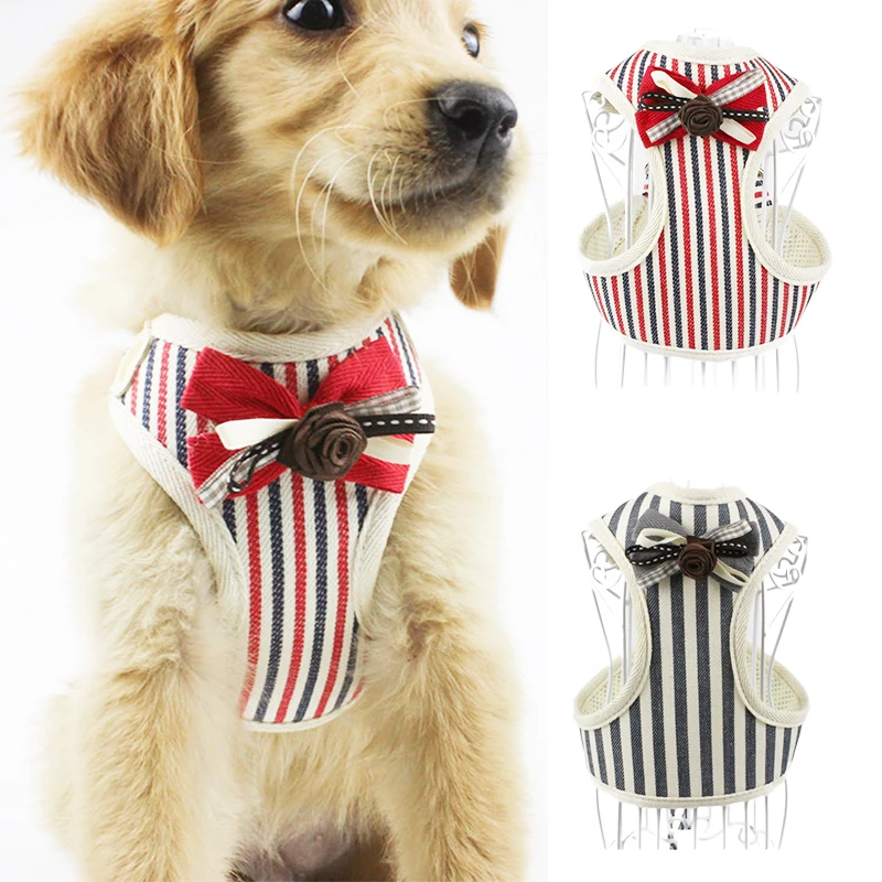 small dog harness with bow tie