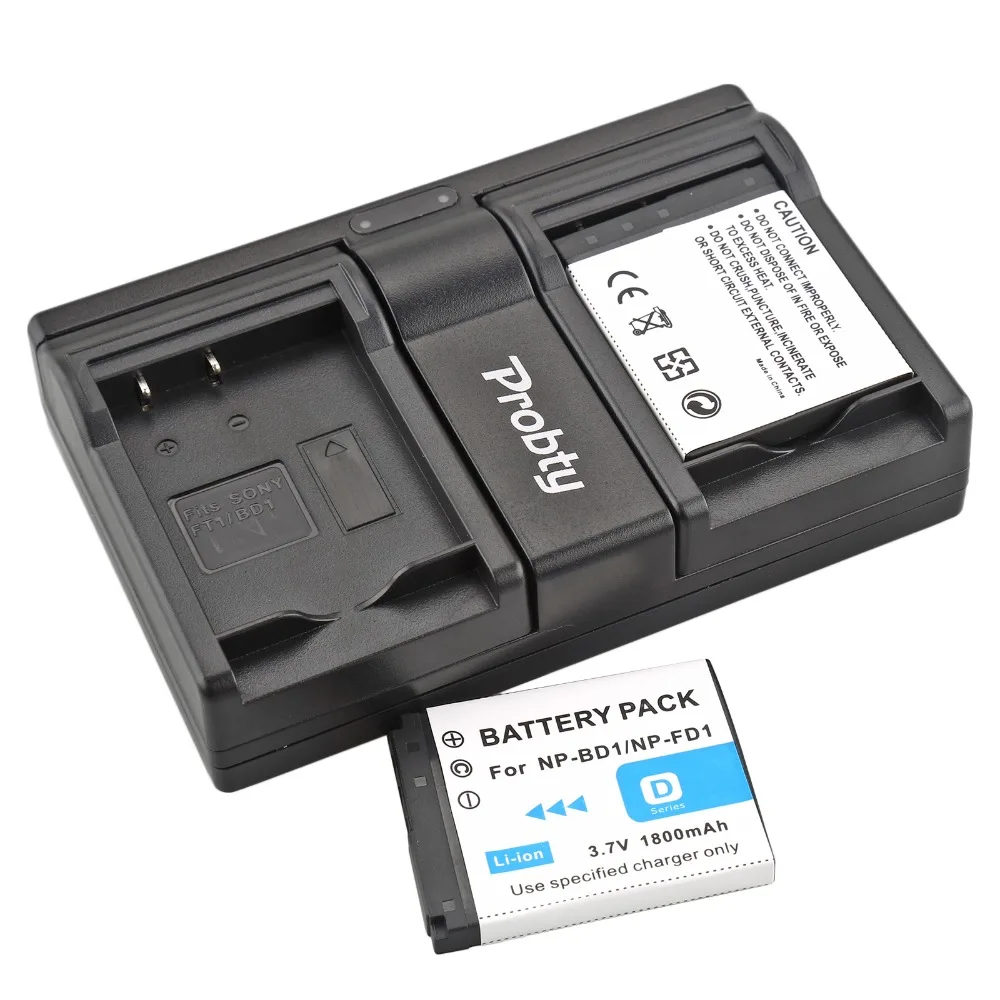 Batteria 2Pcs Probabilità Ty Np-Bd1 Np Bd1 + Caricatore Doppio Per Sony Cyber-Shot Dsc-G3 T2 T70 T75 T77 T90 Dsc-T200 Dsc-T300 Fotocamera Dsc-T500