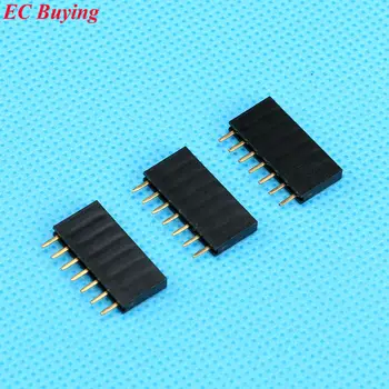 

100Pcs/lot Straight Header Strip 2.54mm Pitch 7 Pin Female Single Row Straight Header Strip 1*7P