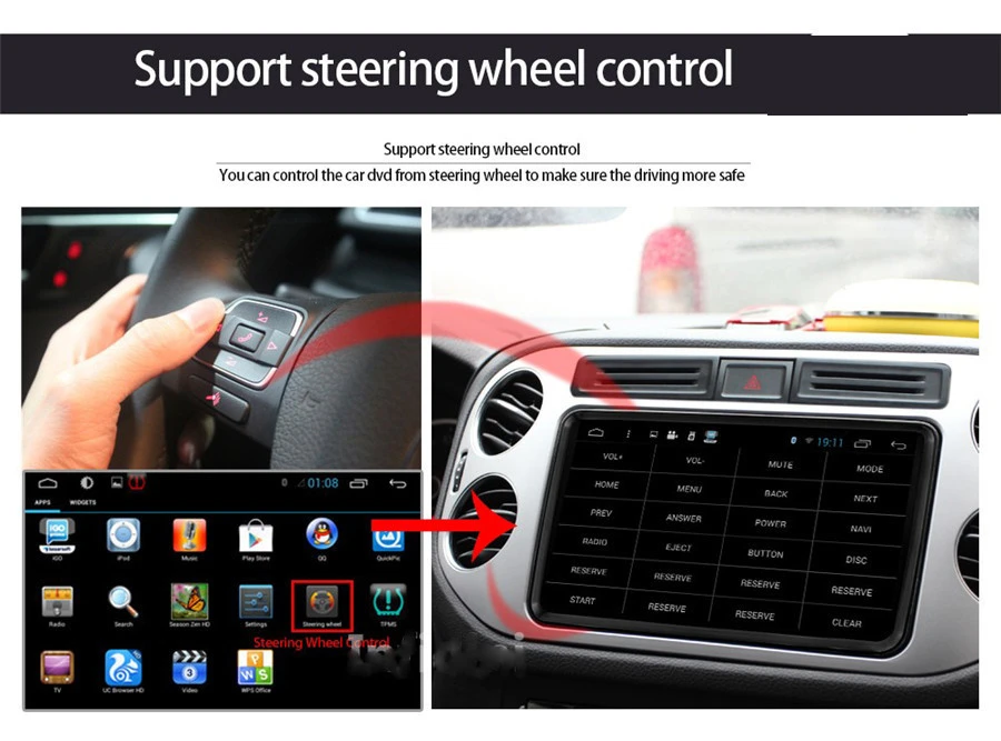 Sale 9"Auto radio Android 8.1 Touch Screen GPS Navigation Car Stereo for VW Golf Polo Skoda(See the details page for specific model) 14