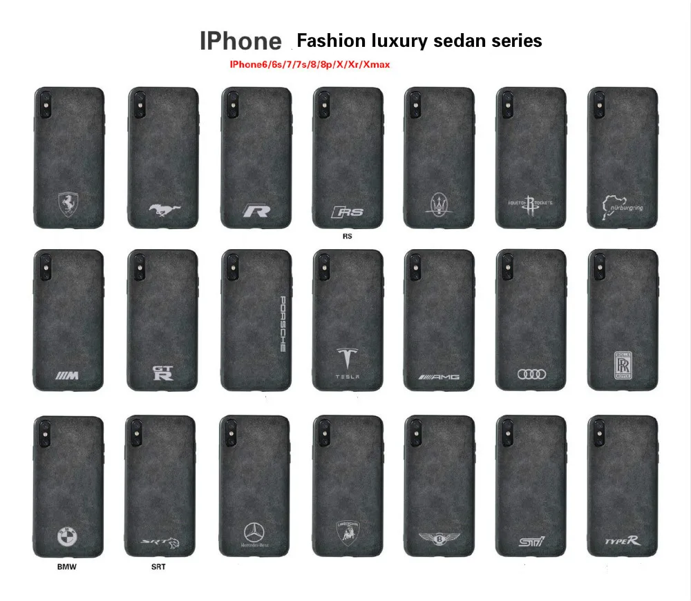 

2019 Latest model Suede Soft Cover Case For iPhone 6 6S 7 8 plus X XR XS MAX Luxury Car Leather Case