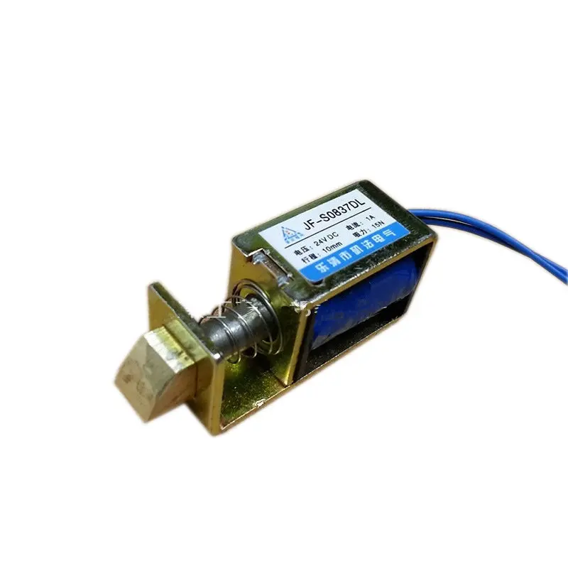 

Wholesale  JF-S0837DL DC24V 1A Force 15N Lock Type Linear Solenoid Electromagnet travel 10mm