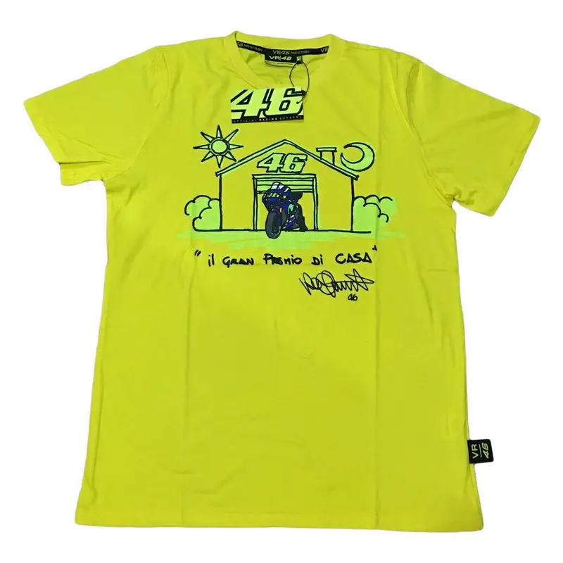 2016 Новый Одежда 100% Хлопок MOTOGP Футболка Luna Росси VR 46 Летом Мотоцикл Случайные