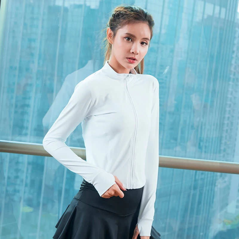 

JINXIUSHIRT Women Sportswear Running Coat Women Student Girl Yoga Running Zipper Jacket Fitness Tracksuits Training Long Sleeve