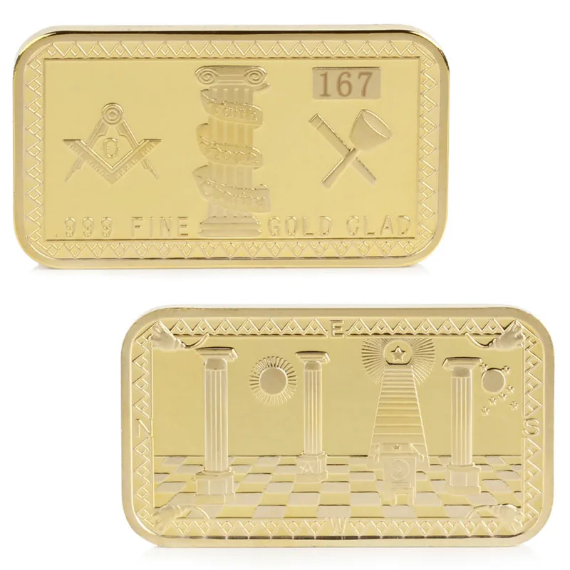 

Children Love Interesting Gold Plated Masonic Commemorative Challenge Coin Collection Collectible Physical Drop Shipping Support