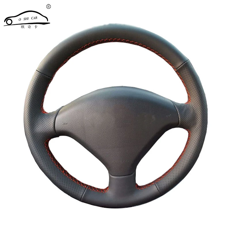 

Artificial Leather car steering wheel braid for Peugeot 307/Custom made auto steering wheel cover Factory direct