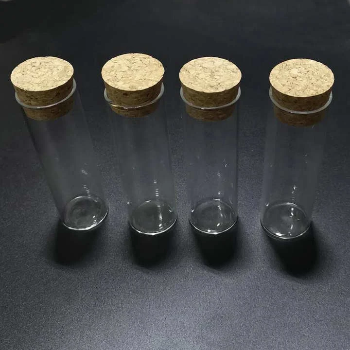 

24pcs/lot 30x100mm 50ml Flat bottom Glass Test Tube with cork stoppers for kinds of Laboratory glassware