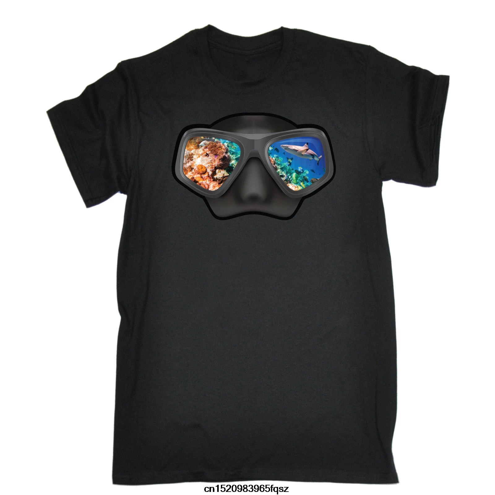 Gildan Scuba Mask T shirt Tee Divinger Dive Underwater Shark Snorkel