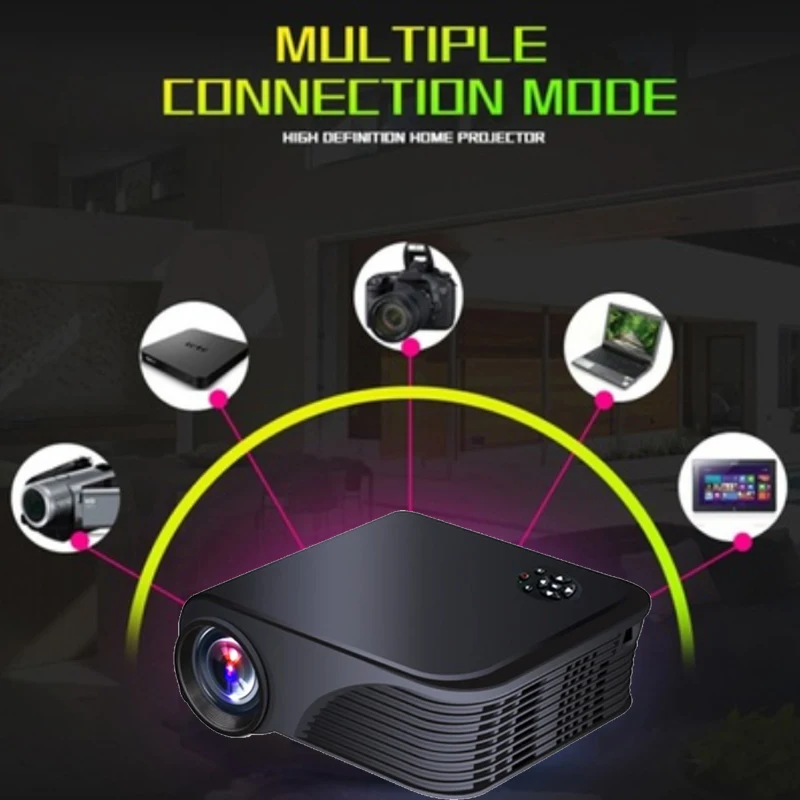 1080P HD Mini Proyector LED Portable HDMI/VGA/USB/TF/AV Video Projector Multimedia Projector HD Projector Home Theater 1080P HD Mini Proyector LED Portable HDMI/VGA/USB/TF/AV Video Projector Multimedia Projector HD Projector Home Theater