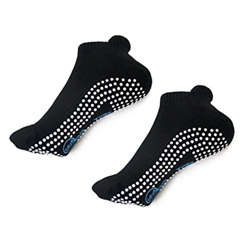 2 пары, мужские и женские нескользящие носки для йоги, силиконовые Нескользящие дышащие впитывающие пот носки для тренировок, пилатеса, балета, танцев - Цвет: 2 Pair - Black