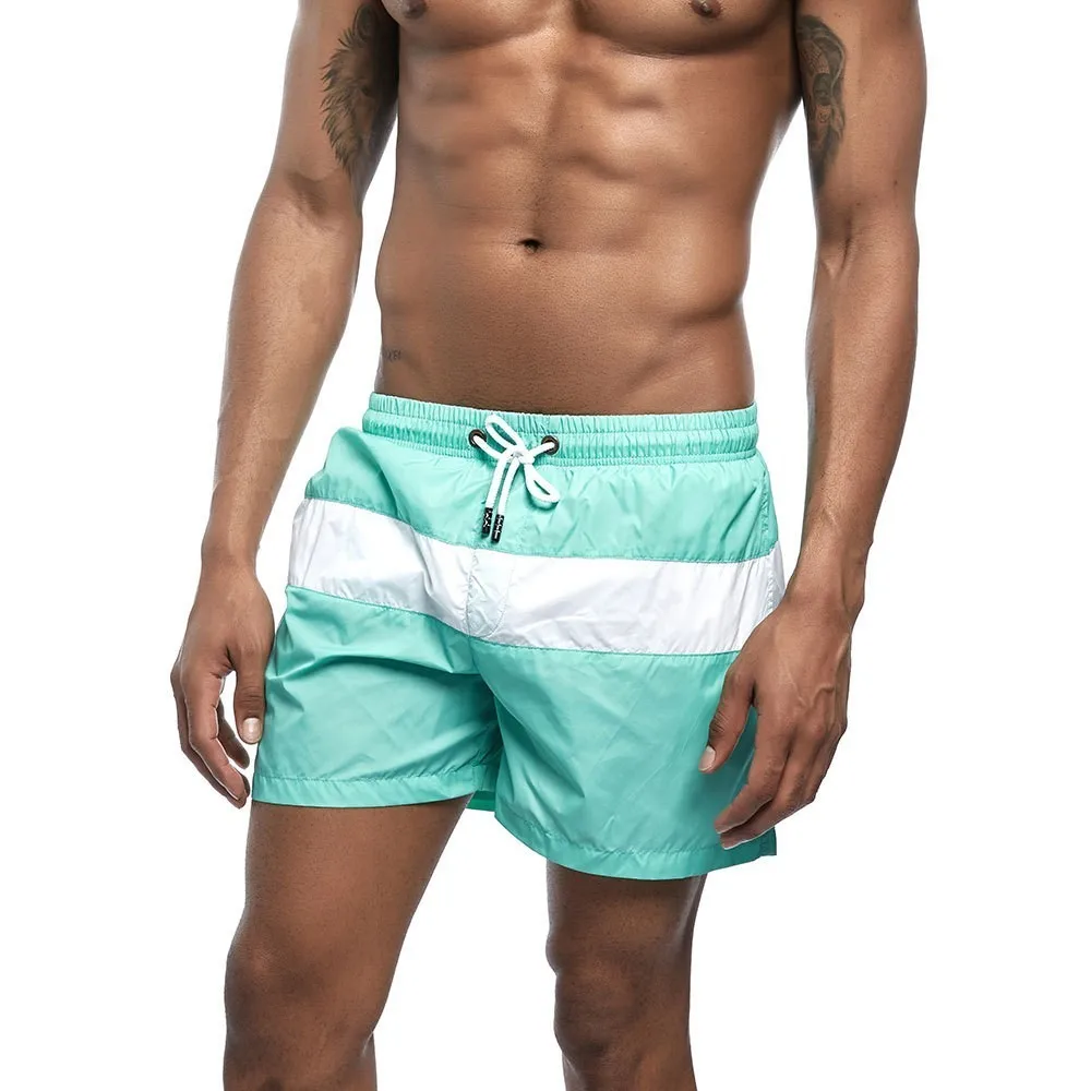 Пляжные шорты мужские шорты для плавания доска Плавание одежда Шорты для плавания серфинга Шорты ванный комплект внутри на Мужская для спортзала спортивные Running Short - Цвет: Light Green-E307