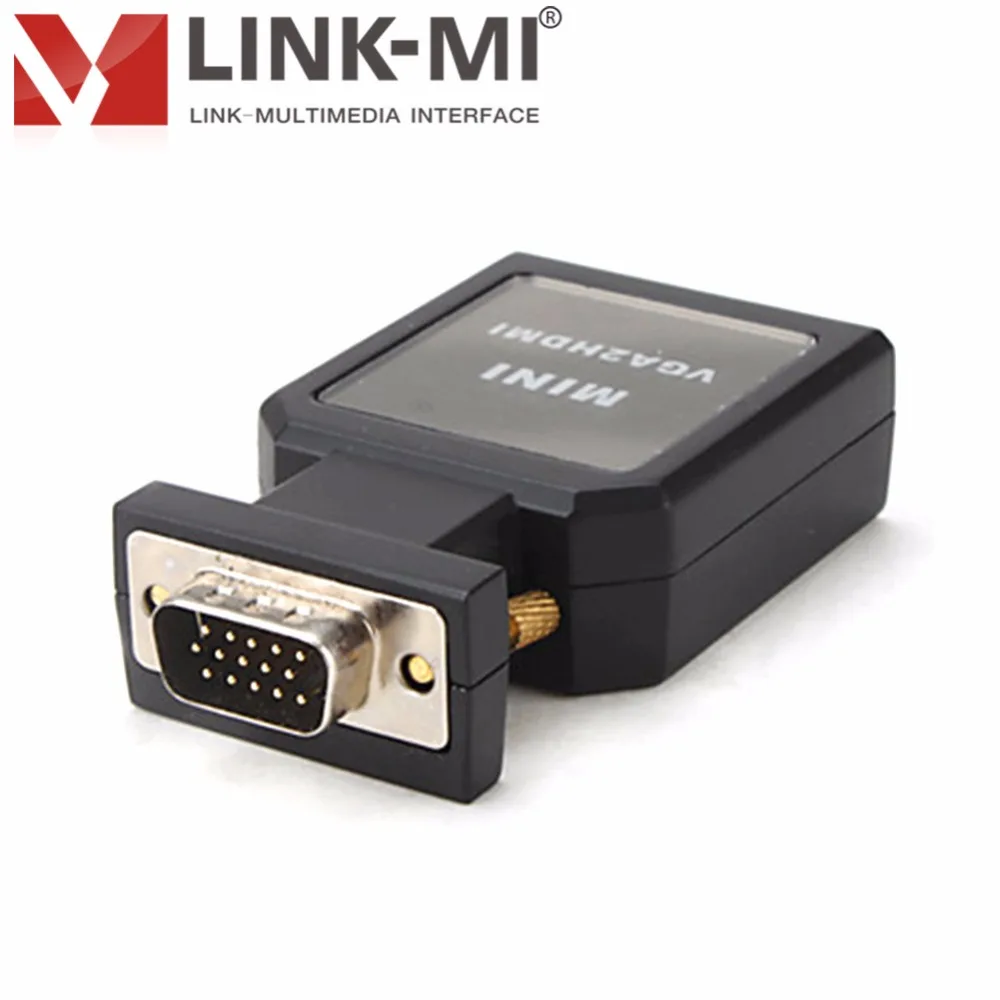 LINK-MI LM-VH05 Mini HD VGA to HDMI Converter+3.5mm Audio Video Adapter to HDTV or DVI monitor automatically VGA to HDMI adapter