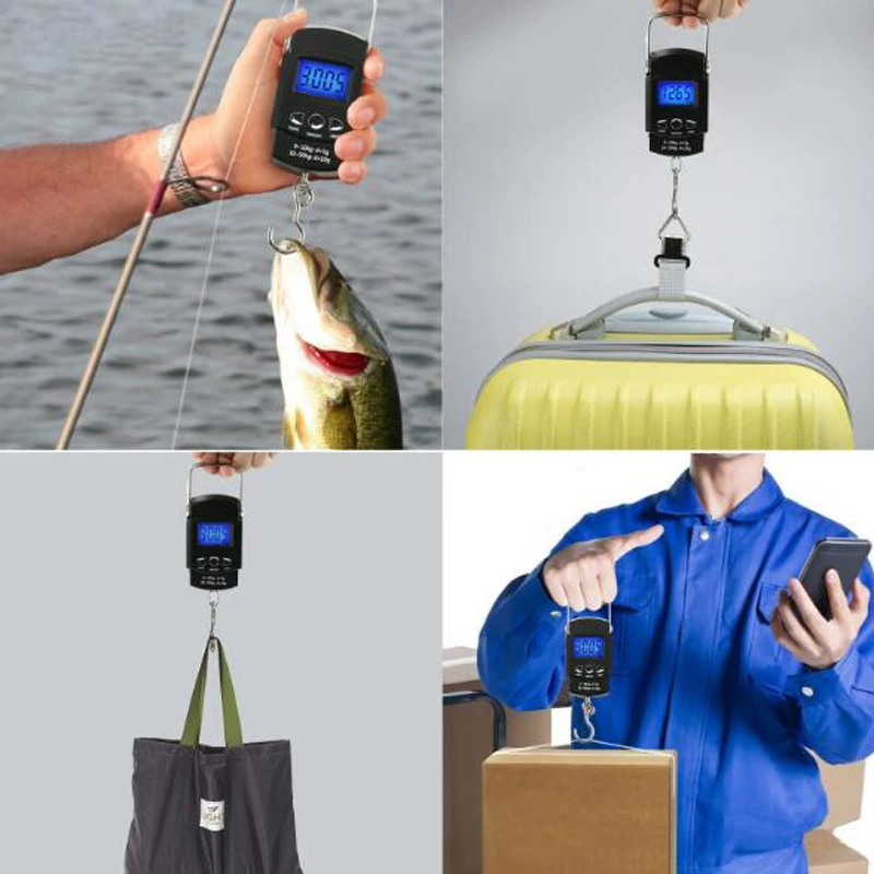 Electronic Balance Hand Scales,Mini Pocket Digital Travel Suitcase Luggage Scale,Precision Steelyard Scales For Fishing 50kg/10g