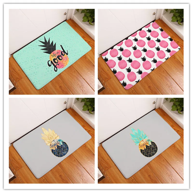 

New Home Decor Pineapple Series Carpets Non-slip Kitchen Rugs for Home Living Room Floor Mats
