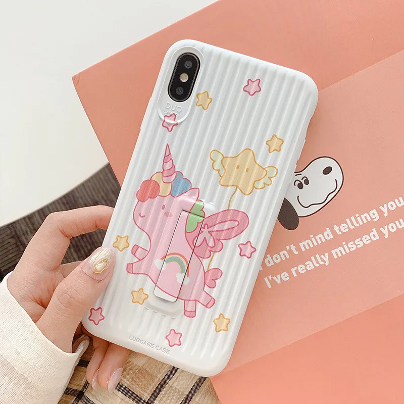 

Unicorn Soft TPU Stand Belt Case For iPhone 7 8 Plus Shockproof Case Skin For iPhone X XS Max XR 6s 6 7 8 Plus Phone Cover Funda