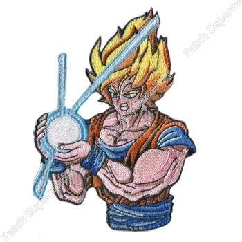 

Dragon ball Son Goku Classic Cartoon Iron on Patches for Clothing diy Embroidered badges