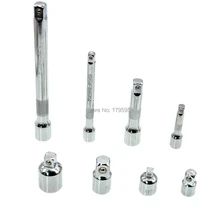1/4" 3/8" Square Drive Wrench Socket Extension Bar Ratchet Socket Tools 1/4" 3/8" 1/2" Drive Converter Reducer Adaptor 8pcs Set