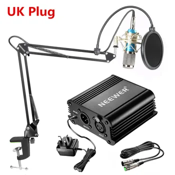 

Neewer NW-800 Condenser Microphone Kit:Mic+48V Phantom Power Supply+NW-35 Boom Scissor Arm Stand with Shock Mount+Cable(UK PLUG)