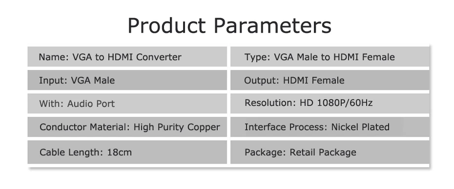 VGA to HDMI Cable Converter Adapter 13