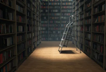 

Laeacco Library Bookshelf Books Ladder Portrait Photography Backgrounds Customized Photographic Backdrops For Photo Studio