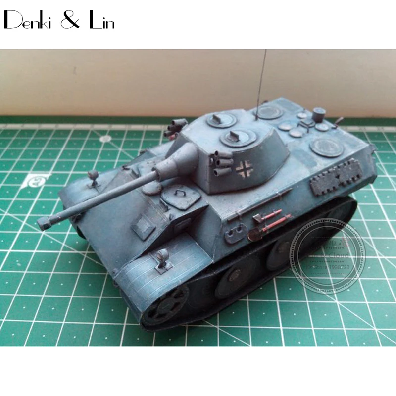

1:35 DIY 3D Germany VK 1602 Leopard Tank Paper Model Second World War Assemble Hand Work Puzzle Game DIY Kids Toy Denki & Lin