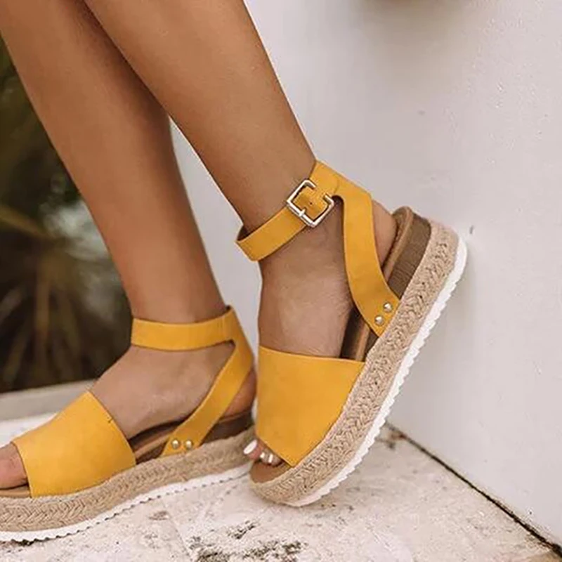 

Summer Sandals Shoes Woman 2019 Casual Shoes Women's Sandals Ankle Strap Open Toe Platform Wedge Sandals Classic Women Shoes