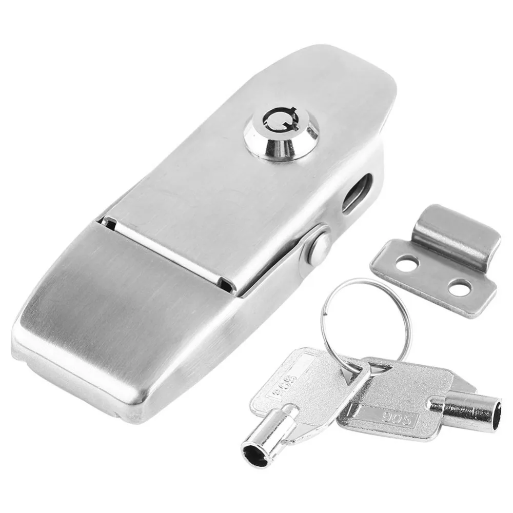 

Stainless Steel Spring Toggle Latch Toggle Hasp Clamp Cabinet Locking Tool Hardware With Two Keys