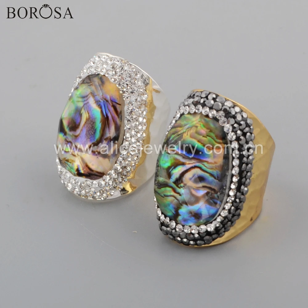 5 шт. кольца для вечеринок BOROSA с золотым наполнителем натуральный Абалон