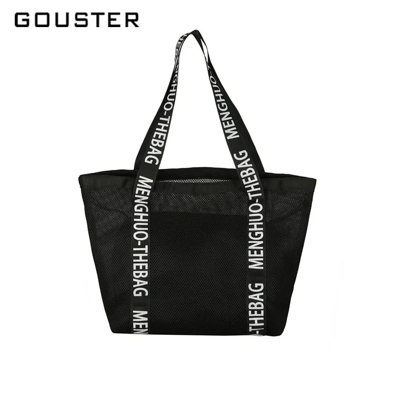 

Hot Sale Mesh Hollow Shopping Handbag Breathable Shoulder bag Women New Trend Beach Tote Large Capacity two-piece Composite Bags