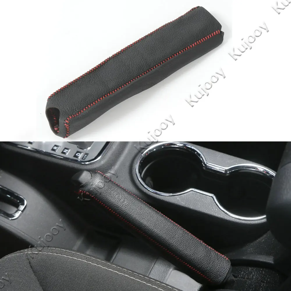 1pcs Car Inner Accessories Leather Parking Hand Brake Handle Sleeve Protect Cover For Jeep