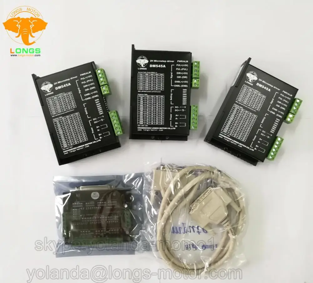 

EU Free Ship[3-7days ship] 3Axis 2-PH Microstepping Motor Driver 1~1/128,24~50VDC,1~4.5A peak for Nema23 Stepper motor